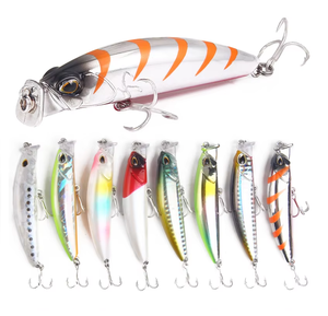 <span class=keywords><strong>Aliexpress</strong></span> Nouveau 8cm/10g dur artificiel Minnow Lure Bait ABS Popper Lure Fishing Gear for Bottom Fishing Bass Species - Product Image 2