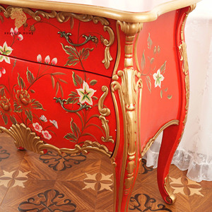 Đồ nội thất Trung Quốc cổ điển, đồ nội thất phòng khách, tủ gỗ màu đỏ, đồ trang trí nhà cửa, tủ đựng đồ có 2 ngăn kéo - Product Image 4