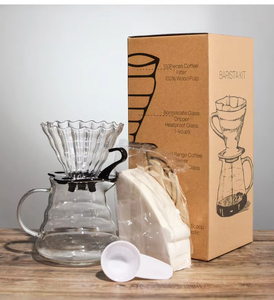 コーヒードリッパーセット 600ml コーヒーサーバー ペーパーフィルター付き 透明ガラス製 - Product Image 6