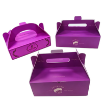 Premium Geschenkbox Goldene Kartonverpackung Hochwertige Luxusverpackung mit Folienprägung Dessertbox mit Griff