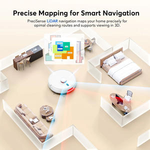 Robot Aspirador de Tamaño Pequeño con Navegación Láser, Mapeo LDS, Recarga Automática, Filtro HEPA, Recogida de Pelusas, Succión, Barrido y Fregado - Product Image 6