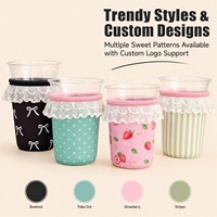 Manchon de tasse en néoprène personnalisé pour café glacé, avec logo, pour mariage, pour boissons froides