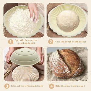 Panier de cuisson pliable et réutilisable pour pain au levain, ensemble de paniers de levage en silicone pliables pour la cuisson - Product Image 5