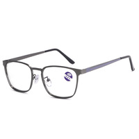 Montures de lunettes classiques en métal, carrées, photochromiques, verres transitionnels, lunettes anti-lumière bleue pour hommes