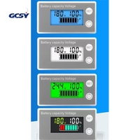 Indikator kapasitas baterai DC 8V-100V, pengukur voltase Voltmeter mobil motor litium asam timbal 12V 24V 48V 72V 6133A