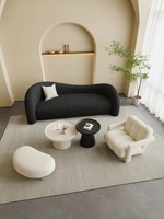Sofá Moderno Creativo para Sala de Estar con Diseño Curvo, Sofá Modular y Juego de Mesa de Centro, Muebles Adecuados para Lobby de Hotel y Sala de Estar