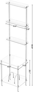 Modern 3 katmanlı akrilik kayıt oyuncu standı duvara monte vinil depolama masa ile 100 albüm bölücüler temizle vitrin rafı kayıtları - Product Image 6