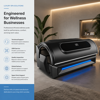 Lit de luminothérapie SUNGLOR SGTBH6 à haute puissance de cinq mille watts avec lumière rouge, offre un contrôle sans fil par tablette pour les salons
