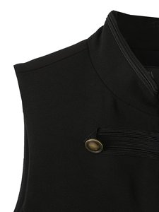 <span class=keywords><strong>Chaleco</strong></span> sin mangas con cuello mandarín y detalle de botón con nudo para <span class=keywords><strong>mujer</strong></span>, primavera 2026, OEM/ODM de fábrica de ropa china - Product Image 4