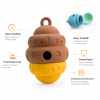 Distributeur de friandises en silicone pour chien, facile à nettoyer, avec trous de distribution pour l'enrichissement à domicile