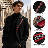 Ruban tissé jacquard en nylon personnalisé avec logo, haute densité, double face, pour manteaux sur mesure, sangles de sacs, OEM ODM, vente en gros