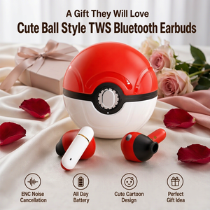 Cute <b>Ball</b> Style Tws Earbuds Wireless Earphones With Charging Case Ideal Holiday Gift For Kids Women OEM ODM Wholesale - Product Image 1