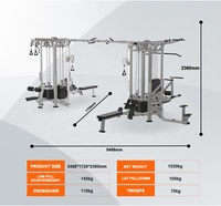 Machine de musculation multi-stations en métal à 8 postes avec pile de poids de 80 kg pour un entraînement fonctionnel complet du corps