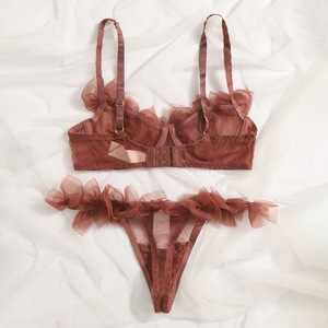 Lingerie sexy de haute qualité pour femmes, ensemble assorti fantaisie en dentelle, lingerie érotique à taille haute avec armatures - Product Image 2