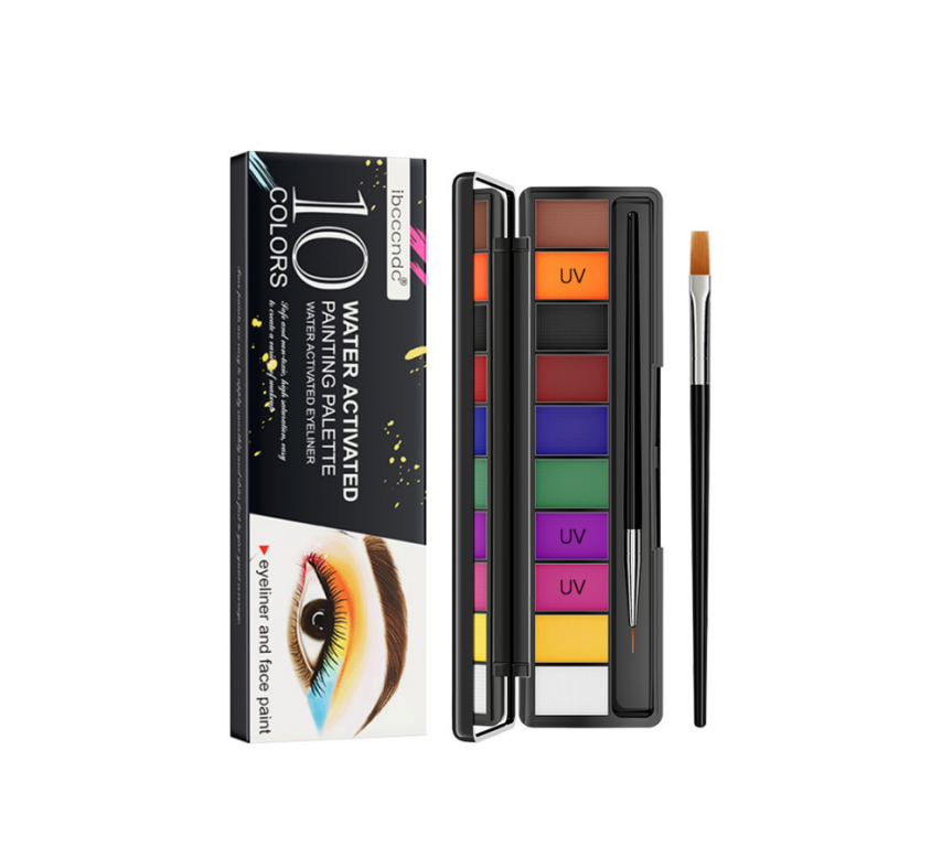 Красочная 10 видов цветов Люминесцентная краска для лица, водостойкая краска для лица на водной основе, набор для праздничного макияжа