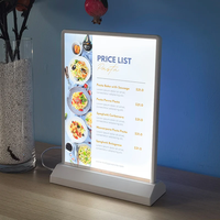 Rechargeable A4 Bureau Publicité Boîte à Lumière Double Face LED Affichage Stand Stand Publicité Table Affichage Cadres