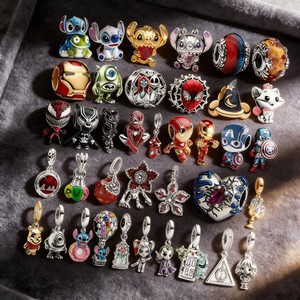 Perles en argent 925 NPandoraer avec logo original, thème Hot Toys, Spider-Man en fer avec chapeau, pour bijoux DIY et cadeaux, compatibles avec bracelet serpent original - Product Image 1