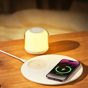 RECCI RLS-L17 Chargeur sans fil 2-en-1 avec haut-parleur Bluetooth et lumière d'ambiance à commande tactile - Product Image 2