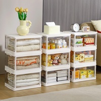 Armoire de rangement pliable en plastique transfrontalière, multifonctionnelle, grande capacité, modulaire, à ouverture frontale, avec roulettes