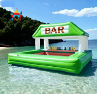 Bar flottant gonflable pour piscine avec sièges et porte-boissons pour adultes, équipement de jeu aquatique, divertissement aquatique extérieur
