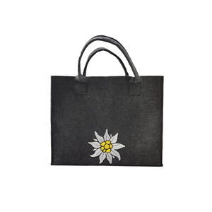 Sac fourre-tout en <span class=keywords><strong>feutre</strong></span> de laine brodé sur mesure avec motif de fleurs de marguerite, sac à main réutilisable écologique <span class=keywords><strong>pour</strong></span> femmes, cadeaux 35x30cm - Product Image 1