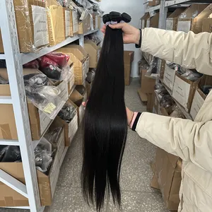 10a Grade Virgin Raw Weave Bundles with Closure Human Hair in China Unprocessed Peruvian Lace Closure Wig for Black Woman