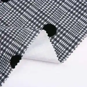 95% personalizzato poly 5% sp interlock doppio a maglia di alta qualità a pois floccato ecologico riciclo scuba crêpe tessuto