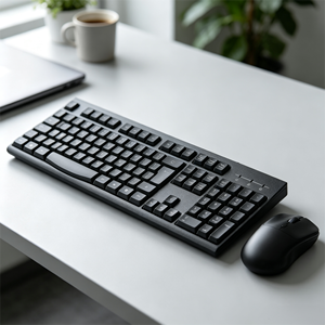<span class=keywords><strong>Clavier</strong></span> sans fil pleine taille 104 touches à <span class=keywords><strong>prix</strong></span> d'usine avec souris optique sans fil USB 2,4 GHz pour PC et tablette - Product Image 3