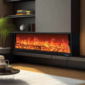 <span class=keywords><strong>Cheminée</strong></span> électrique élégante ultra-mince avec effet de flamme LED, chaleur réglable, télécommande, minuterie et panneau de commande tactile - Product Image 1