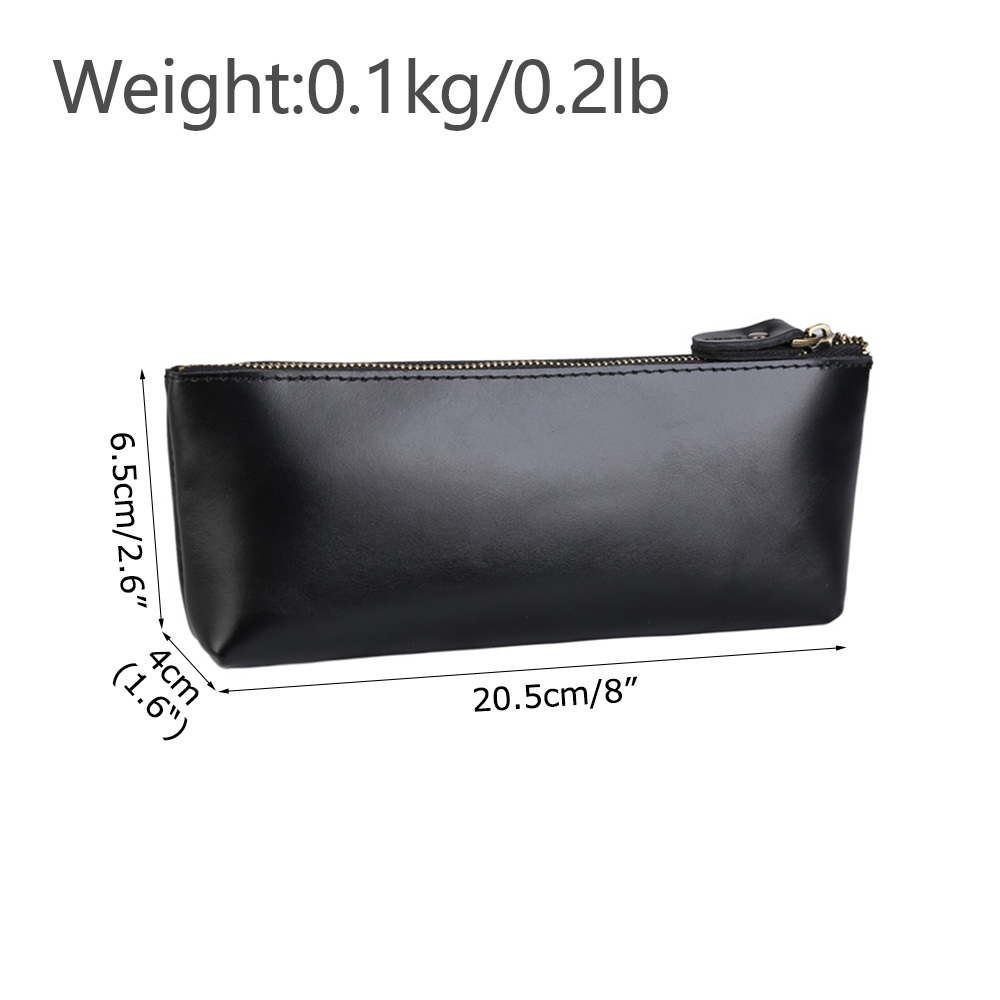 Personnalisé Résistant À L'eau Hommes Femmes Vrai Cuir De Vache Noir En Vrac Voyage Lavage Sac Cosmétique Maquillage Sac