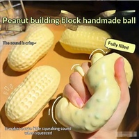 Balle anti-stress en caoutchouc en forme d'arachide, bloc de construction DIY, jouet créatif et original à rebond lent, gadget de décompression