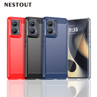 Coques de téléphone portable antichoc en TPU souple avec revêtement en fibre de carbone de luxe et design épuré pour A24/A34/A54 5G