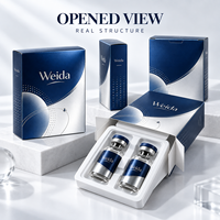 Boîte de kit spécialisée pour flacons, en carton métallique pliable, avec insert pour deux flacons, pour échantillons d'ampoules