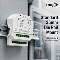 Regulador de Intensidad DALI AC Triac de 1 Canal, 150-360W, 100-240V CA, con Montaje en Riel DIN, 0-100% de Atenuación, DALI-2 DT-C de Alta Potencia, 5 Años de Garantía