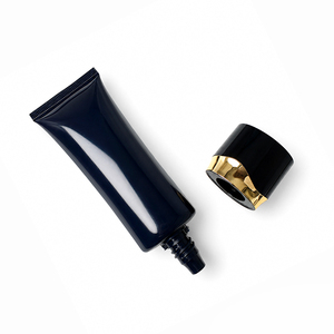 Luxury Black <b>Plastic</b> Cosmetic Squeeze <b>Tube</b> with Gold Electroplated Screw Cap - Product Image 3