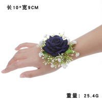 Bracelet de fleurs en soie pour demoiselle d'honneur, fête, danse, mariage, corsage de poignet en rose