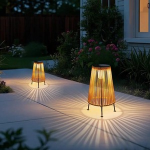 Lanternes solaires en filament de tungstène tissées à la main pour l'extérieur, adaptées aux lampes solaires alimentées par l'énergie <span class=keywords><strong>solaire</strong></span> pour le jardin, la cour, la villa, les lampes de paysage - Product Image 4