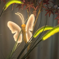 Lumières de papillon 3D flottantes d'extérieur, décoration de jardin imperméable pour l'éclairage des pelouses de parc