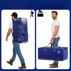 Sacs de rangement pliables extra-larges et robustes en PE/PP tissé, lot de 4, pour vêtements, déménagement, avec poignées de transport - Product Image 3