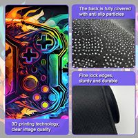 Tapis de jeu design cool pour manette de jeu, impression 3D HD, style néon, tapis gamer pour home cinéma
