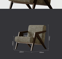 Canapé d'angle en tissu nordique moderne, fauteuil de détente avec coussin moelleux pour chambre à coucher, salon, bureau à domicile et hôtel