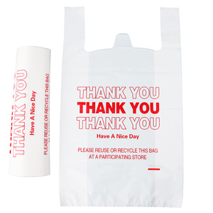 Durable PE Plastic Vest Bags Hand Length Handle for Pharmacy Beauty Store Stationery Shop Clothing Store Small Merchandise Carry - Product Image 5