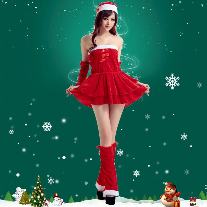 Christmas Festival Party Clothing Waist-Tied Christmas Uniform New Nightclub Costume Game Clothes Sexy Lingerie