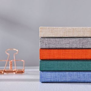 Carnet en tissu personnalisé A5, bloc-notes simple, couleur unie, lignes horizontales, livre d'art, cadeau en tissu, 100 feuilles - Product Image 3
