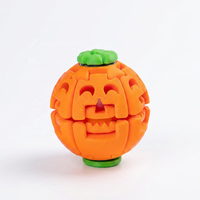 Fidget Spinner Citrouille d'Halloween à Presser et Rotater, Balle Anti-Stress avec Lumière LED, Jouet Jack-O Imprimé en 3D pour Soulager l'Anxiété