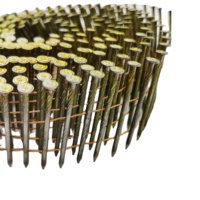 Clous de toiture en spirale lisses 1-3/4" x 0,120" électrogalvanisés peints jaune classe 4, 7200 pièces/bobine, 15 fils collés
