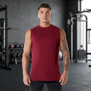 <b>Mens</b> Cotton Oversized Heavyweight Crewneck Breathable Loose Fit Boxy <b>Cropped</b> Acid Wash Tank <b>Top</b> Casual Streetwear Summer Apparel - Product Image 3