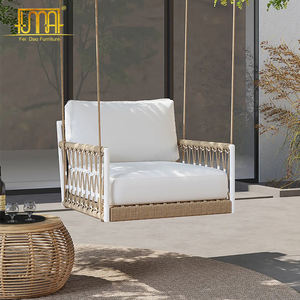 Ghế Tay Ghế Sofa XÍCH ĐU Ngoài Sân Dây Đan Với Đệm Màu Trắng - Product Image 5