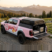 Capot de benne modulaire ultra-plat de 23 cm, structure acier-aluminium, rails à fentes, poignée arrière, pour Ford F-150 Ranger