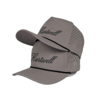 Casquette de baseball personnalisée à 5 panneaux 100% nylon, logo brodé, découpe au laser, trous percés, imperméable, séchage rapide, chapeau de sport